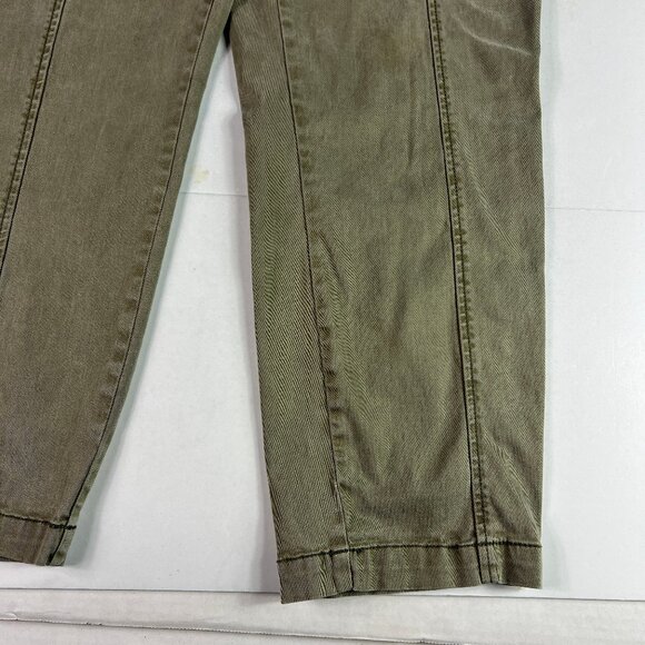 Joie Pants Women's 32x26* High Rise Front Seam Crop Green Stretch Chinos Tag L - Picture 5 of 16